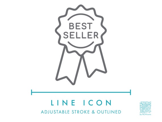 Best Seller Badge Ecommerce Line Icon SVG, Minimalist Shop Bestseller  Banner Icon PNG, Most Popular Product Online Store Vector Logo Symbol 