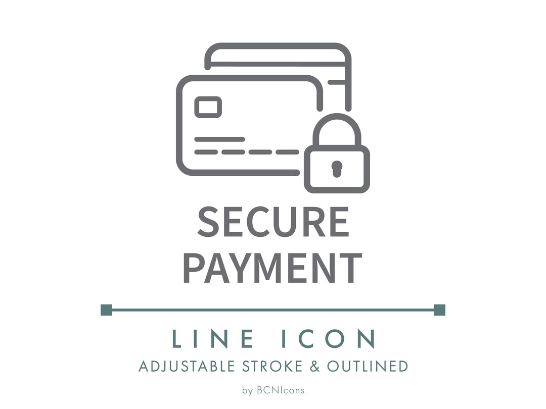 Secure Payment Ecommerce Line Icon SVG, Minimalist Credit Card Payment ...