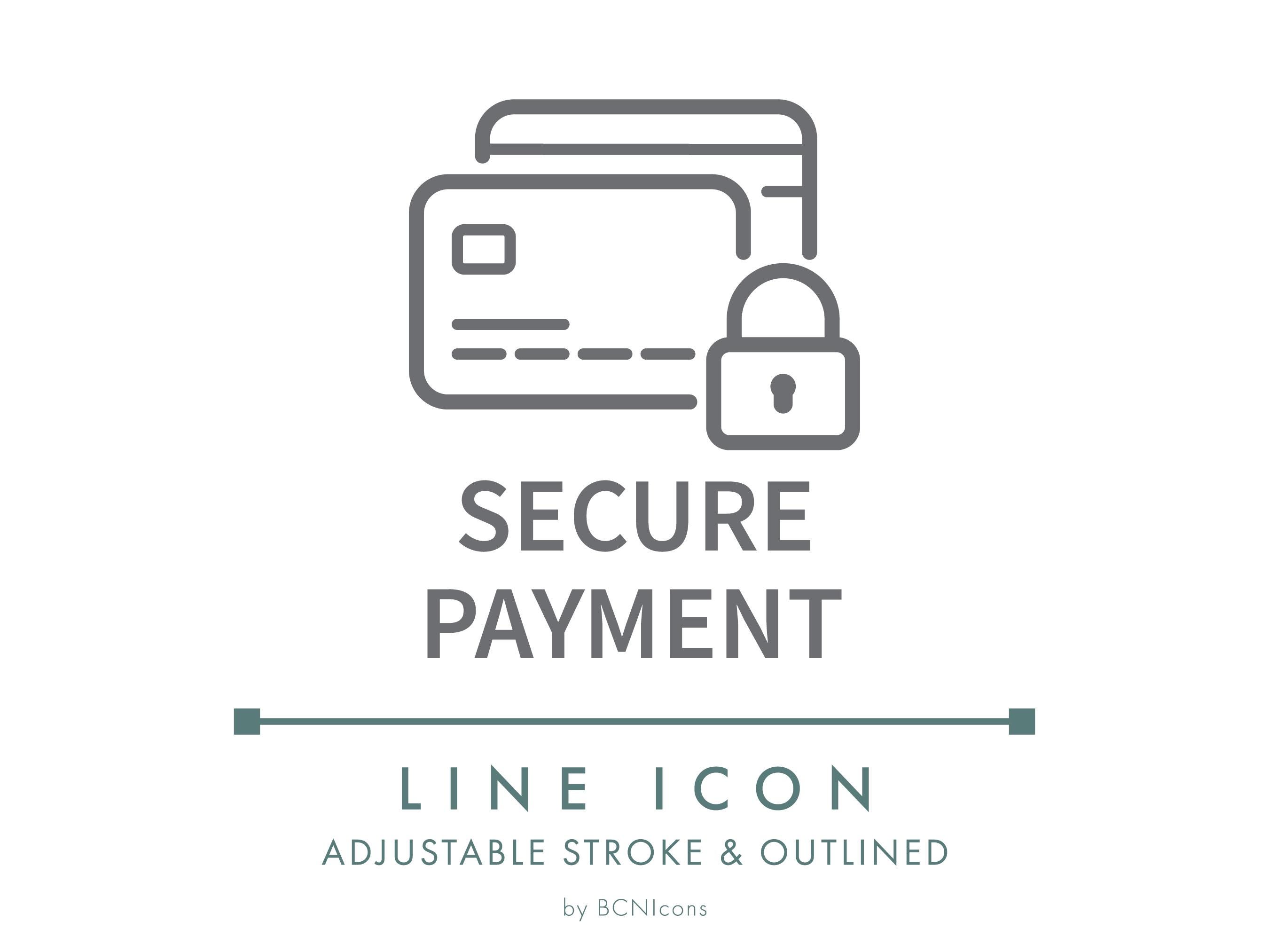 Secure Payment Ecommerce Line Icon SVG, Minimalist Credit Card Payment ...