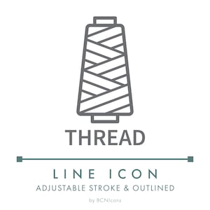 Thread Sewing Line Icon SVG, Sew Thread Cone Clothing Textile Logo PNG, Thread Spool Bobbin Handmade Clothing Fashion Apparel Vector Symbol