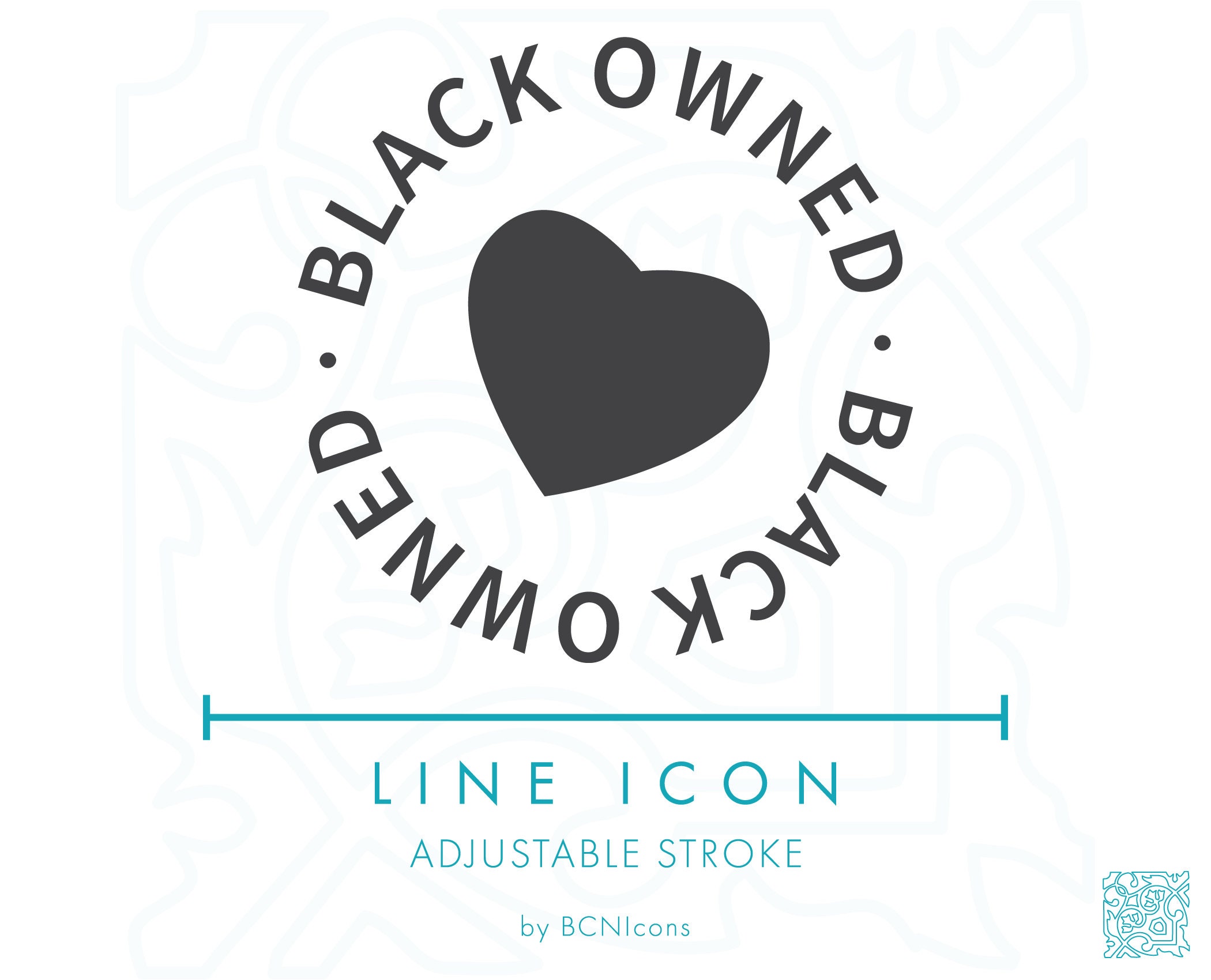 Black Owned Business Logo Line Icon Svg Minimalist Small Etsy