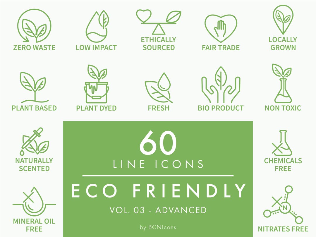 ADVANCED PACK: Eco Friendly Line Icons Set Vol. 03 SVG, Minimalist ...
