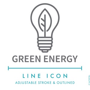 Groene energie eco-vriendelijke lijn pictogram SVG, pictogram ecologische energie png, duurzame hernieuwbare energie bedrijfsproductie vector symbool