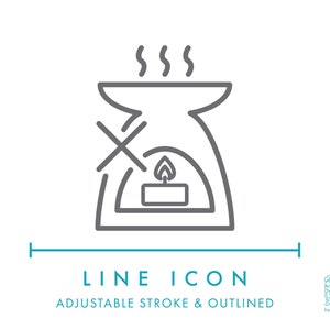 Gebruik geen wax warmer kaars veiligheidslijn pictogram SVG, geen olieverspreider kaars waarschuwing clipart png, kaars verzorging kaars maken kaars maken symbool vector logo