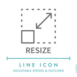 Größe ändern Produktlinie Symbol SVG, maßgeschneidertes Web-Symbol Digitales Produkt PNG, benutzerdefinierte Größe Symbol Digital Art Print