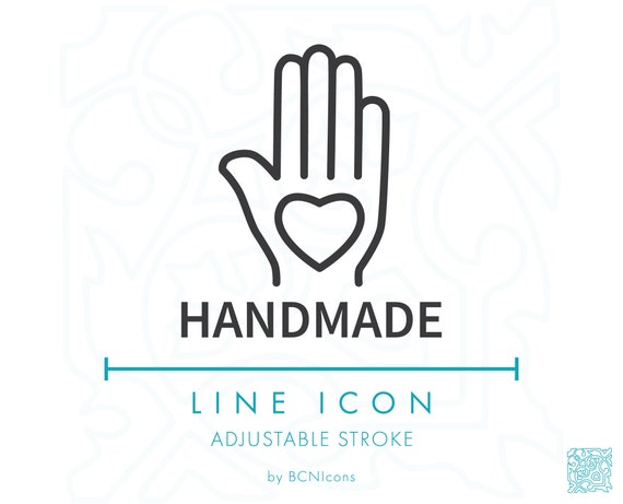 Handmade Line Icon SVG Minimalist Small Business Packaging | Etsy