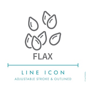 Icône de ligne de graines de lin SVG, allergènes alimentaires minimalistes Icône de symbole gratuite de graines de lin, icône vectorielle d'ingrédients d'allergie nutritionnelle aux graines de lin