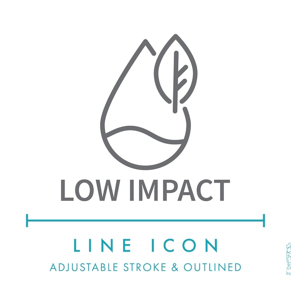 Low Impact Manufacturing Line Icon SVG, Minimalist Eco Friendly Fashion Apparel PNG, Low Water Ecological Sustainable Production Logo