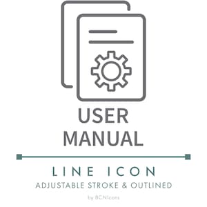 Icono de línea de comercio electrónico (SVG) para manual de usuario, logotipo de instrucciones de producto de tienda online minimalista (PNG), símbolo de información de sitio web comercial de tienda online