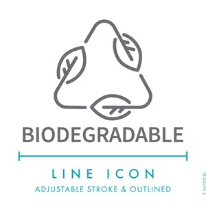 Biologisch abbaubare Linie Symbol SVG, minimalistische umweltfreundliche Verpackung PNG, Naturkosmetik Produkt Symbol Vektor Icon DXF