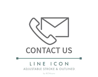 Contact Us Ecommerce Line Icon SVG, Customer Help Online Store Business Web Logo PNG, Customer Support Website Vector Symbol