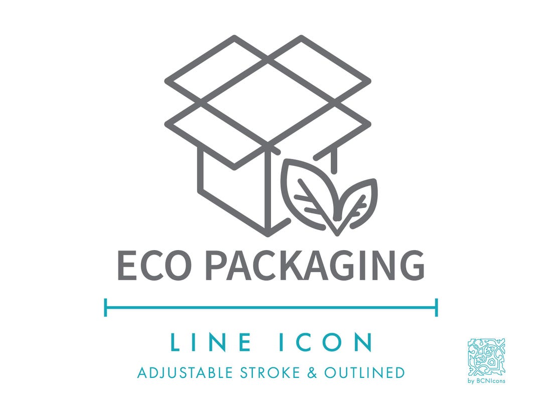 Eco Packaging Line Icon SVG, Minimalist Ecological Packaging Icon PNG ...
