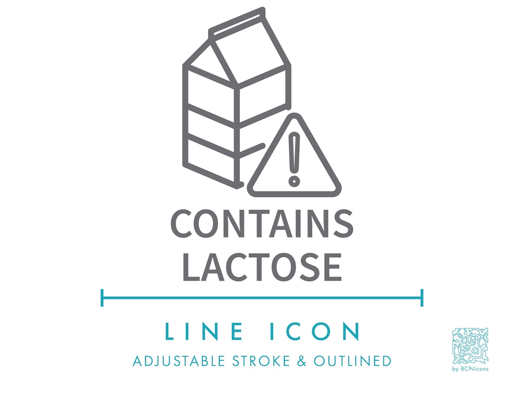 Contains Lactose Line Icon SVG, Minimalist Allergy Warning Food ...