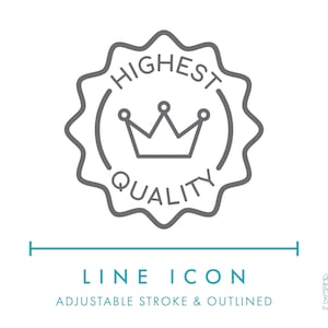 Badge della massima qualità Icona linea e-commerce SVG, Icona qualità prodotto minimalista PNG, Simbolo del logo vettoriale del negozio online di qualità Premium