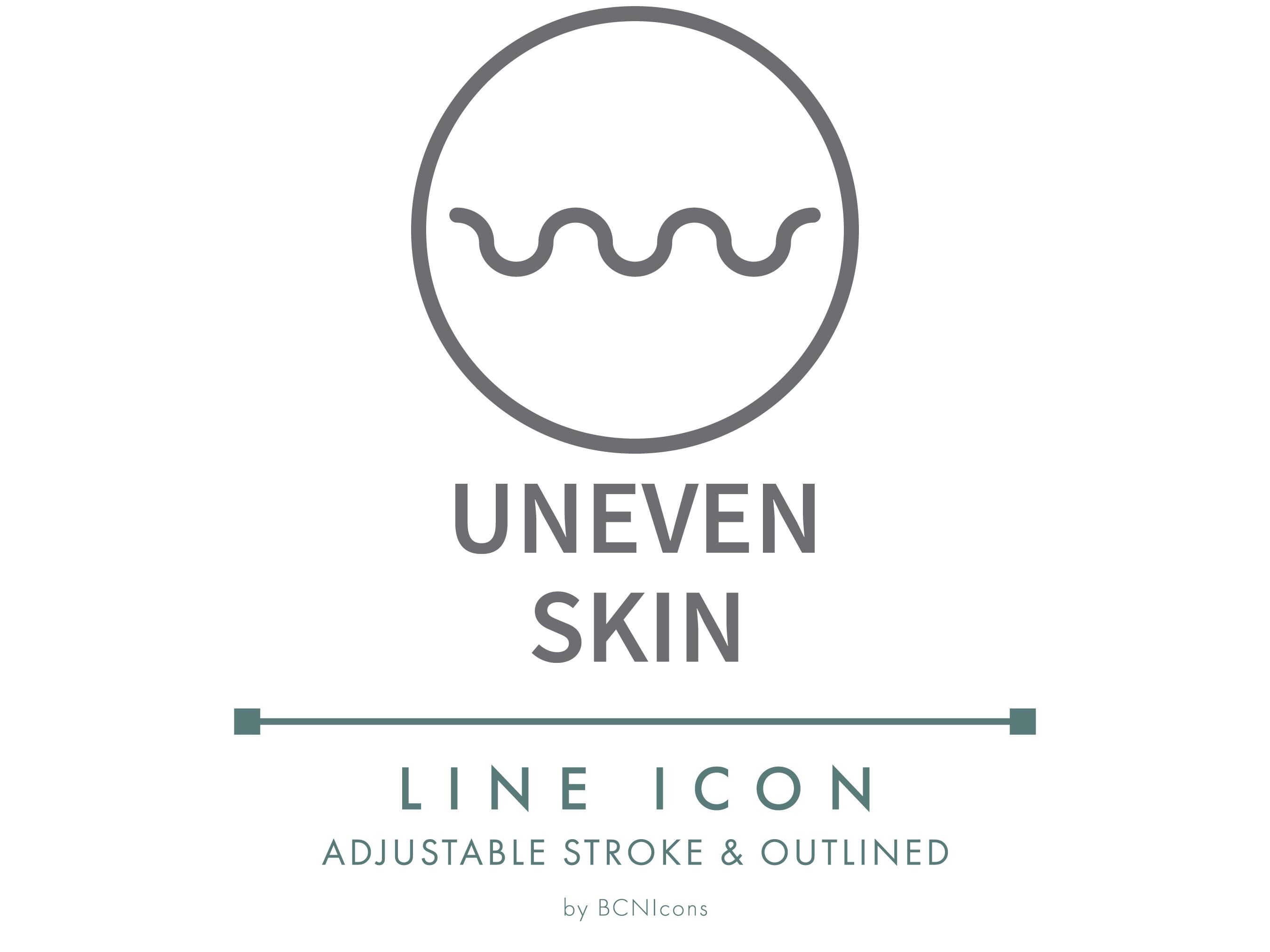 Uneven Skin Line Icon SVG, Blemished Skin Types Cosmetics Packaging ...