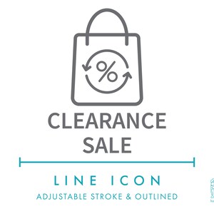 Uitverkoop logo e-commerce lijn pictogram SVG, Business Shop laatste verkoop promotie badgepictogram png, beperkte korting online winkel logo symbool