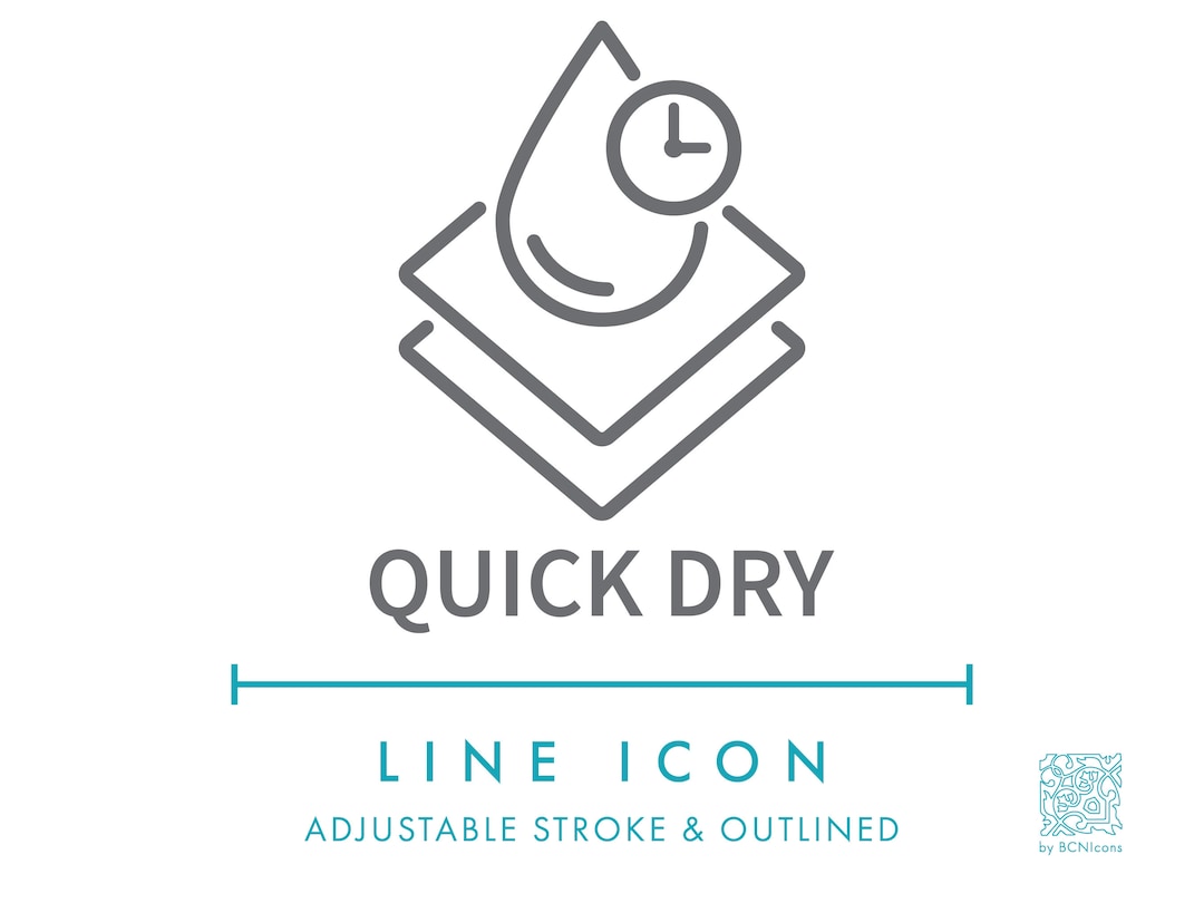 Quick Dry Textile Material Line Icon SVG Minimalist Moisture Etsy