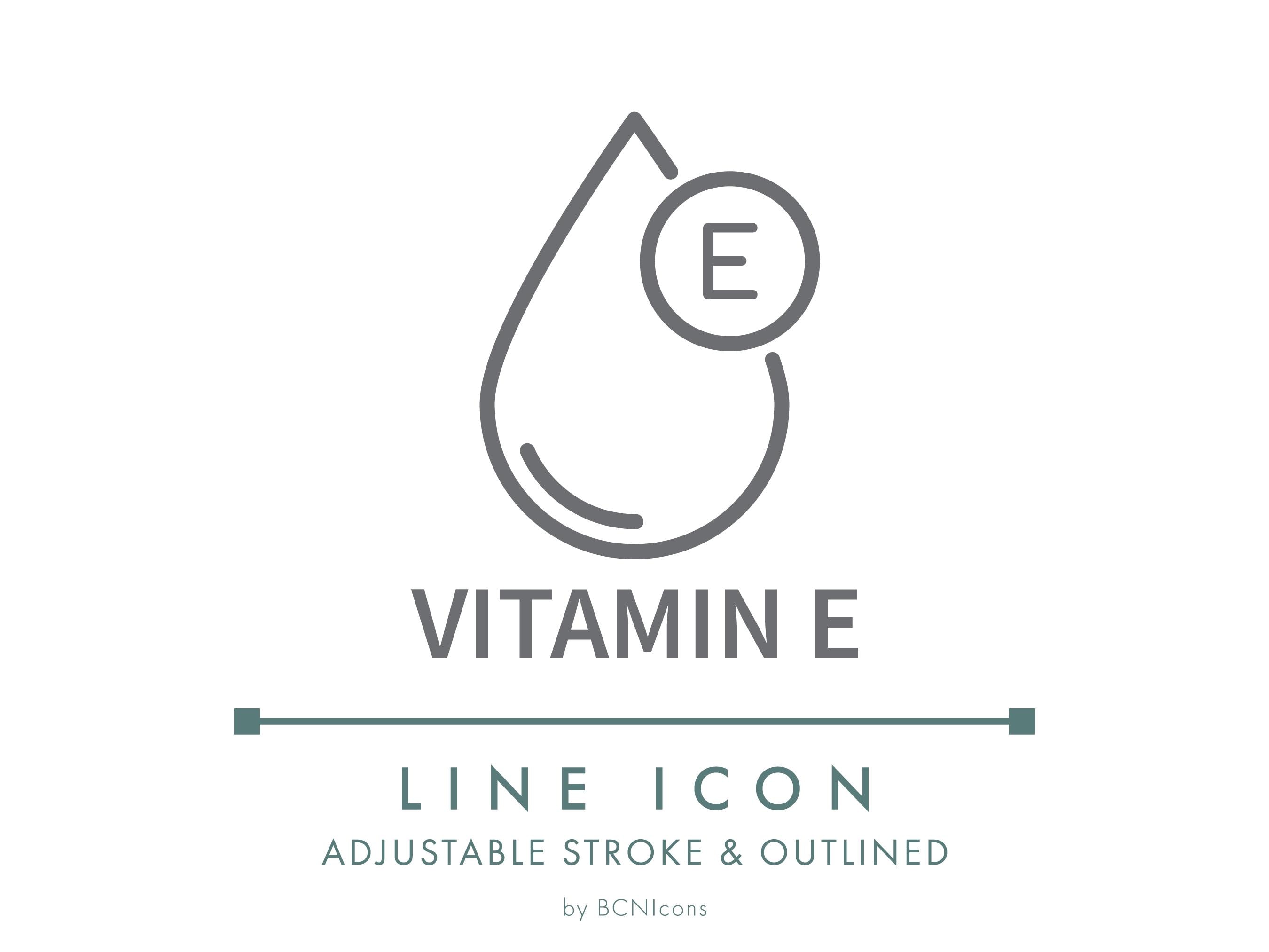Vitamin E Line Icon SVG, Minimalist Vitamin E Complex Source ...