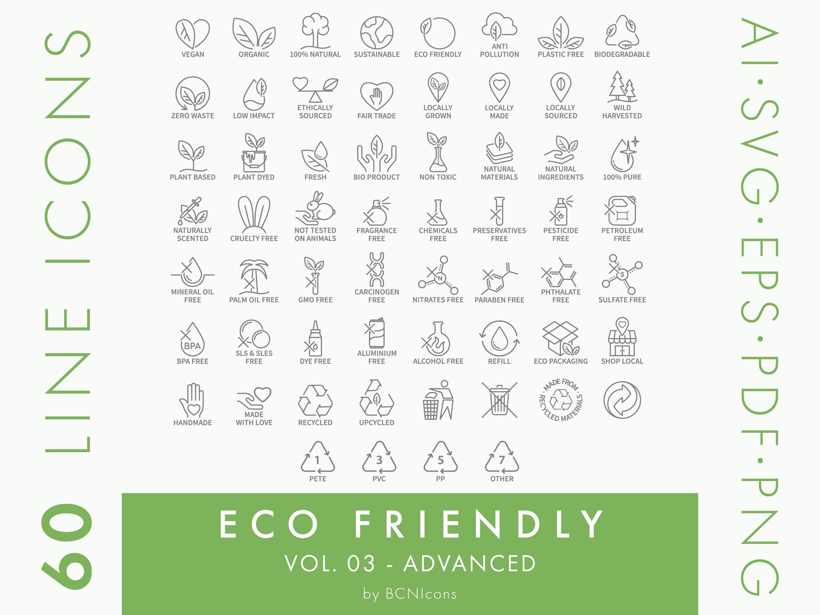 Eco Friendly Line Icons Pack Vol. 03 Advanced SVG, Minimalist ...