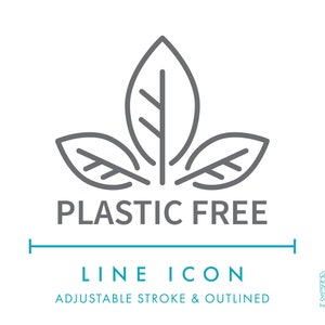 Kunststofvrij symboollijnpictogram SVG, minimalistisch milieuvriendelijk natuurlijke cosmetica verpakkingspictogram png, biologisch afbreekbaar productsymbool vectorpictogram