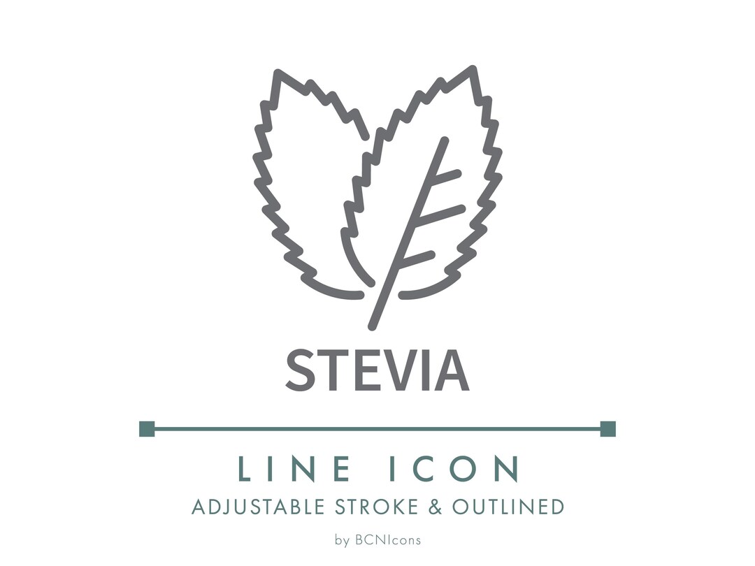 Stevia Line Icon SVG, Minimalist Low Calories Sweetener Natural Food ...