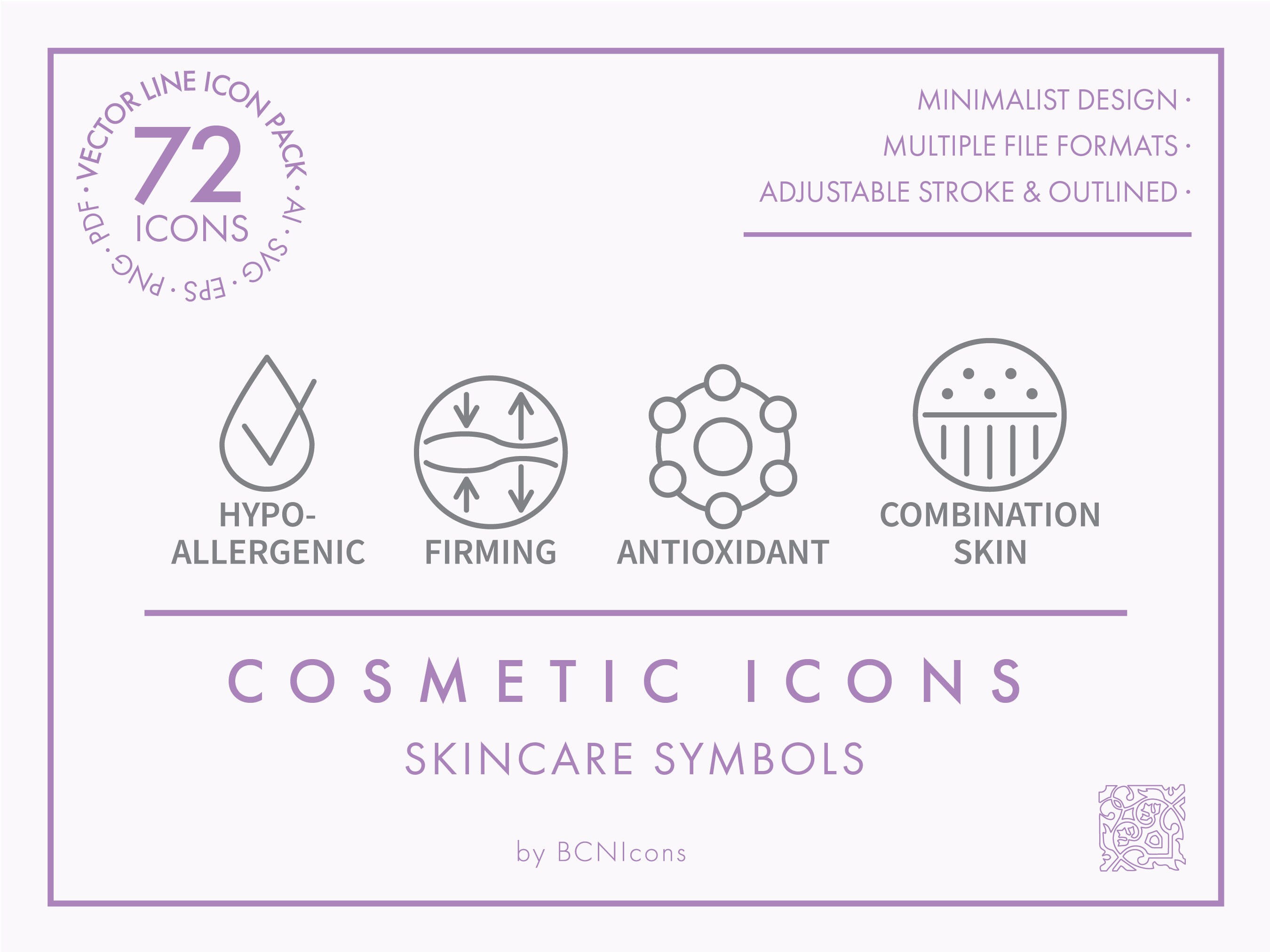 SKINCARE PACK: Beauty Product Line Icons Pack SVG Minimalist - Etsy