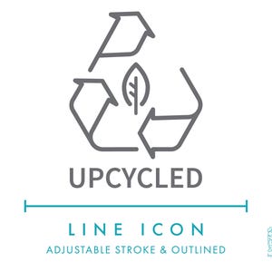 Upcycled Line Icon SVG, minimalistisches umweltfreundliches Recyclingproduktverpackungssymbol PNG, Symbol für nachhaltiges Produkt Vektor DXF