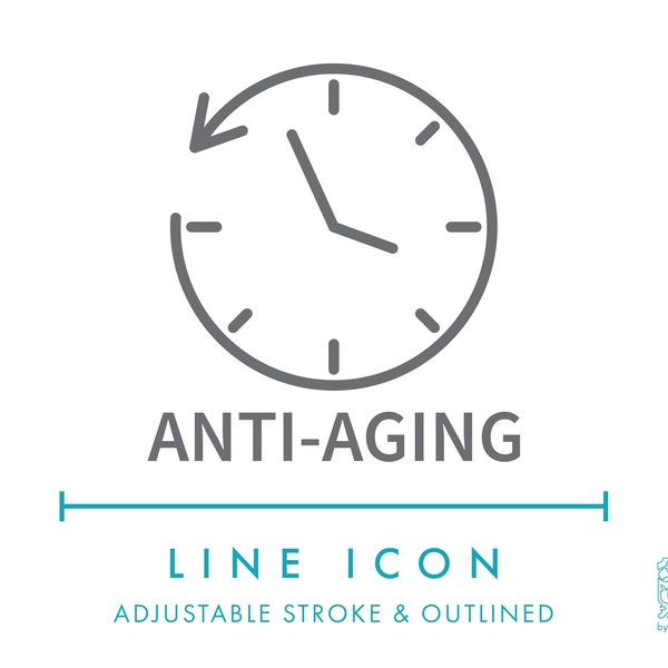 Anti Aging Line Icon SVG, Minimalist Cosmetics Packaging Icon PNG, Cream Serum Face Lotion Handmade Body Product Symbol Vector Icon DXF