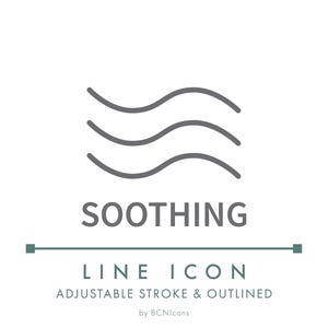 Soothing Line Icon SVG, Skincare Cosmetics Packaging Logo PNG, Natural Beauty Calming Face Cream Body Product Skin Care Vector Symbol