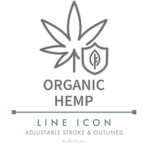 Organic Hemp Textile Line Icon SVG, Minimalist Eco Friendly Fabric Material PNG, Natural Fiber Textile Clothing & Fashion Apparel Symbol