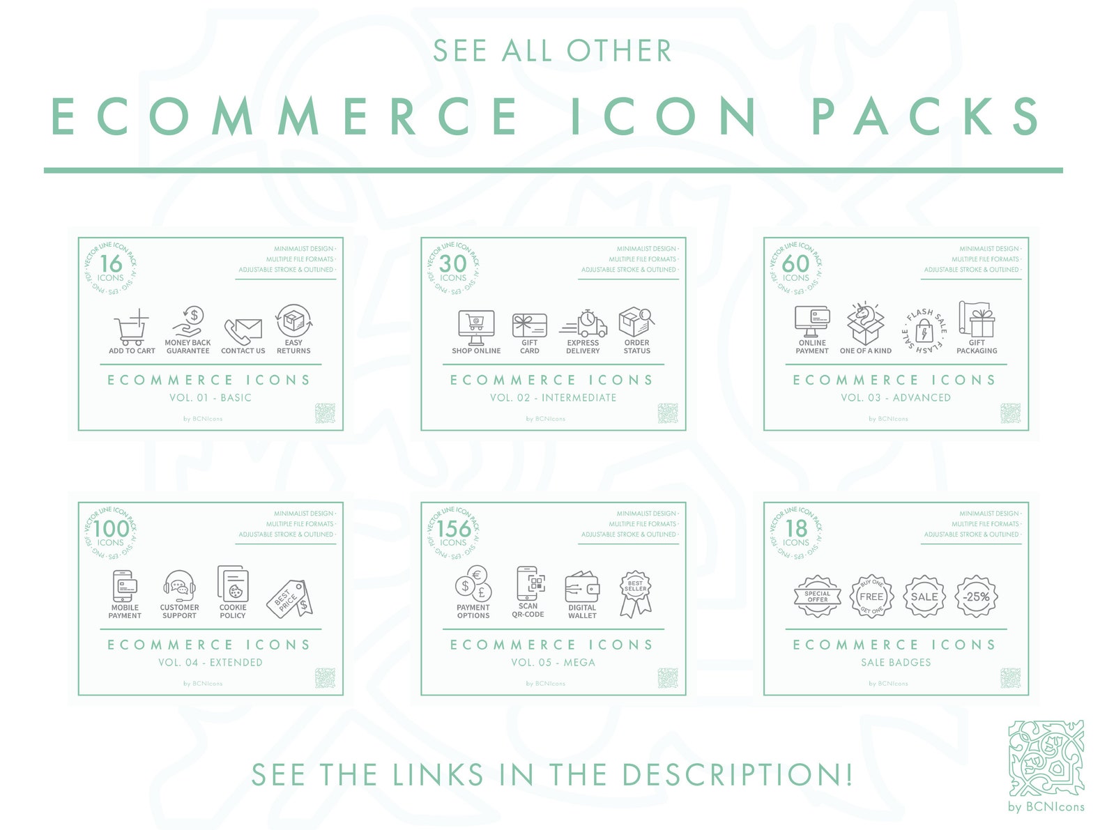 Ecommerce Symbols Vol. 01 Basic Icon Pack SVG, Minimalist Website Shop ...