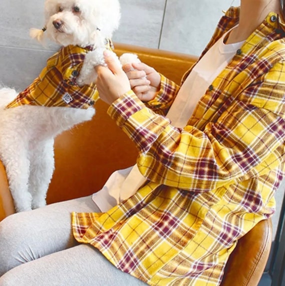 Dog and Mom Dad Matching Clothes. Small to Medium Dogs. Check
