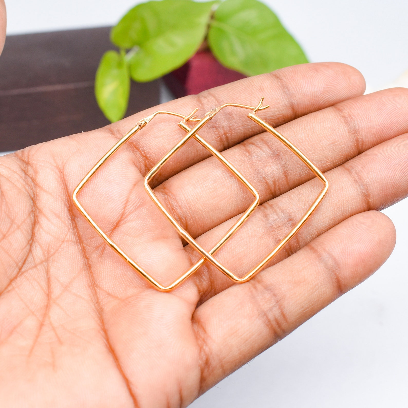 Square Hoops 14k Gold Filled Hoops 925 Sterling Silver Etsy