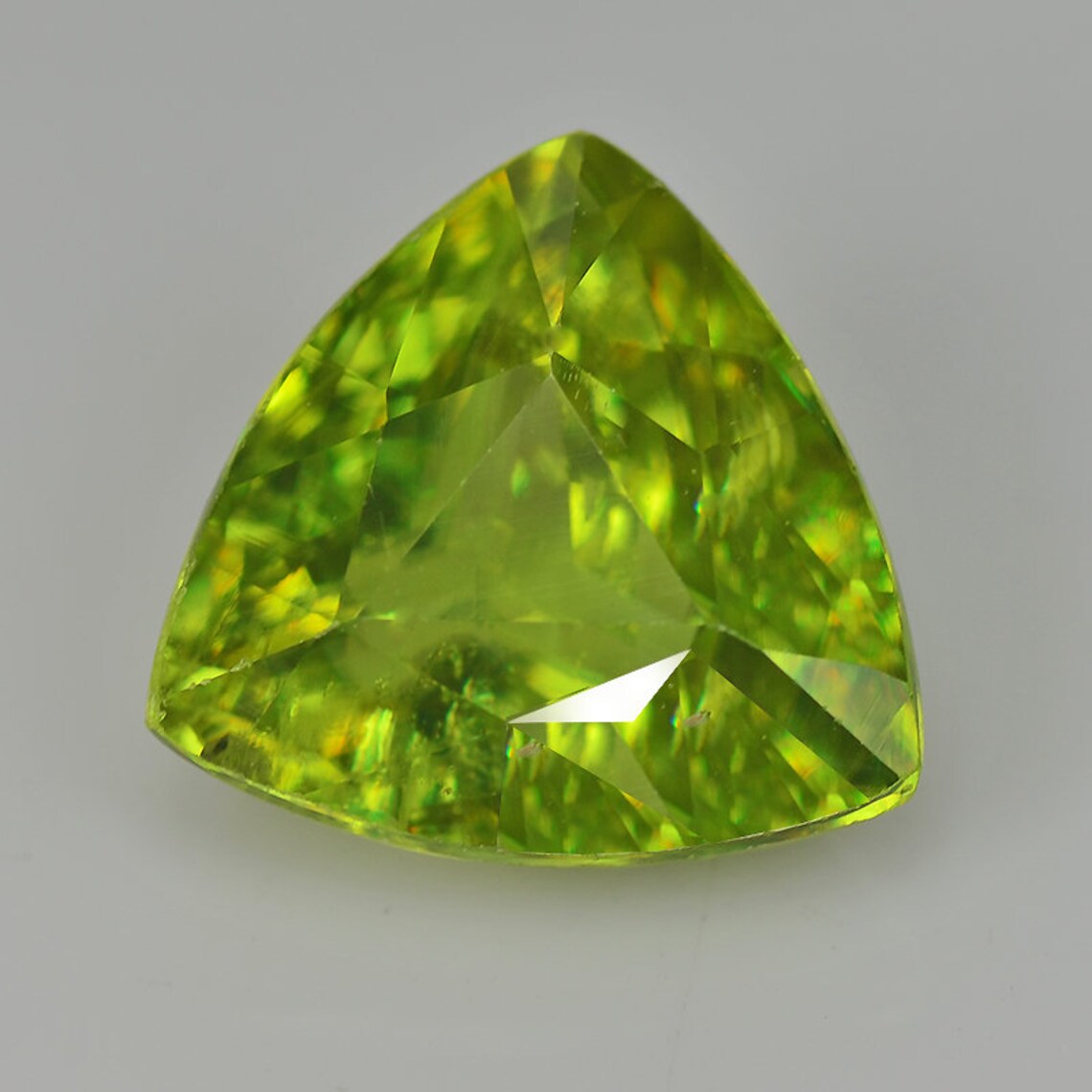 Natural Loose Sphene Green 2.11 cts Trillion Shape Natural Etsy