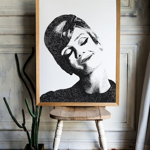 Audrey Hepburn Art, Stipple Print [Digital Print]