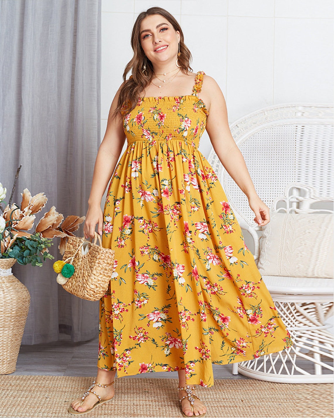 Bohemian Print Dress Maxi Dressplus size maxi dress plus | Etsy