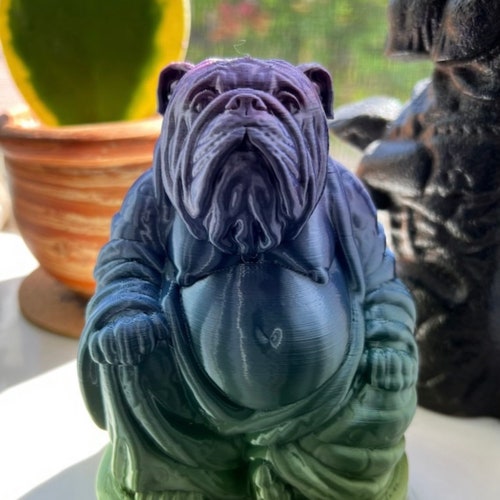 Estatua de Buda de Bulldog Inglés impresa en 3D: un regalo único para perros