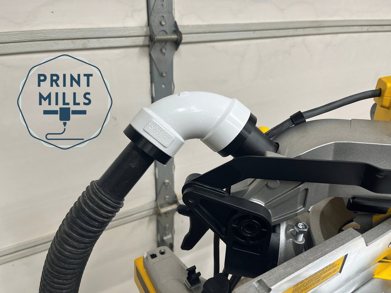 Dewalt Miter Saw 90 Degree Vacuum Adapters Transitions to 1 1/4 Shop