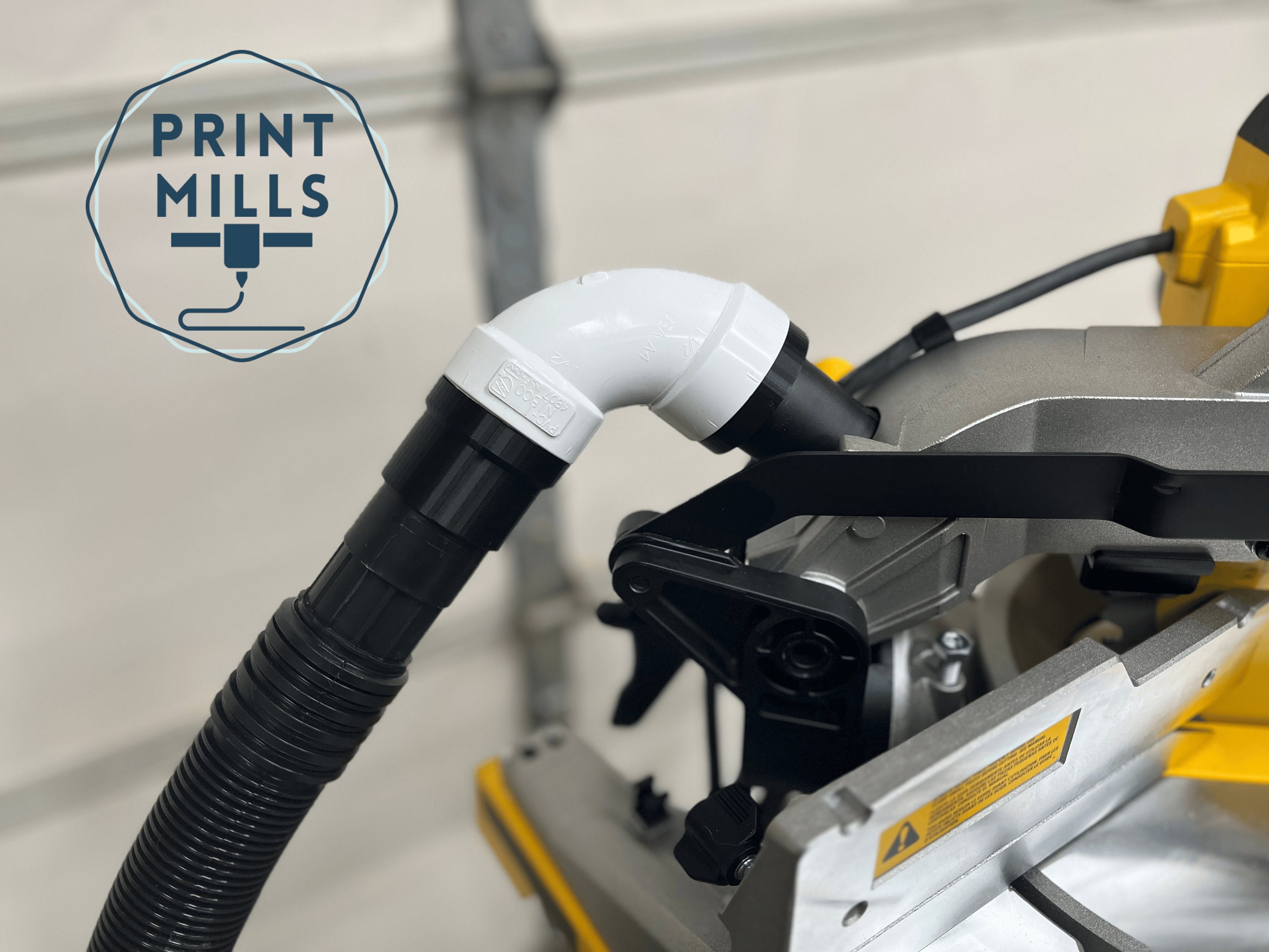 Dewalt Miter Saw 90 Degree Vacuum Adapters Transitions to 1 7/8 Shop