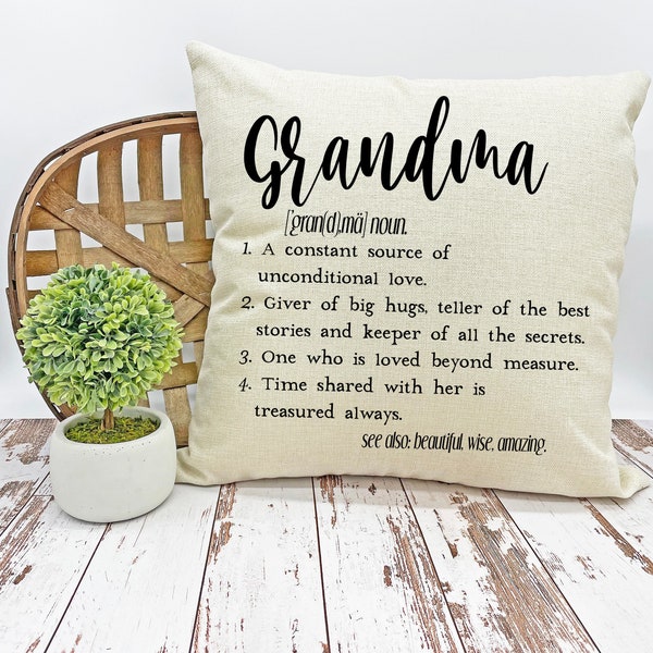 Personalized Grandma Throw Pillow Cover, Grandparent Gift, Mother's Day Gift For Grandma, Grandkids Gift, Nana Gift, Gift for Grandma