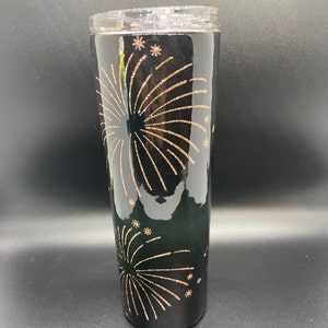 Peek A Boo Firework GlitterTumbler