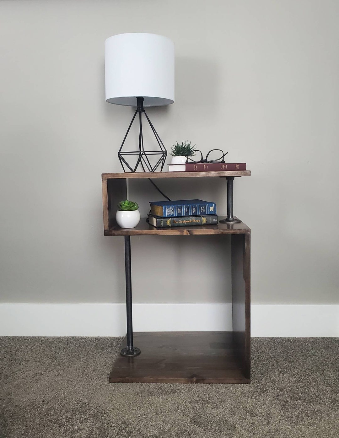 Modern Industrial Side Table Etsy