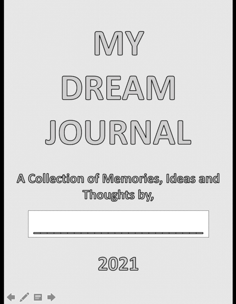 Dream Journal Printable Weekly Personal Dream Journal Template With