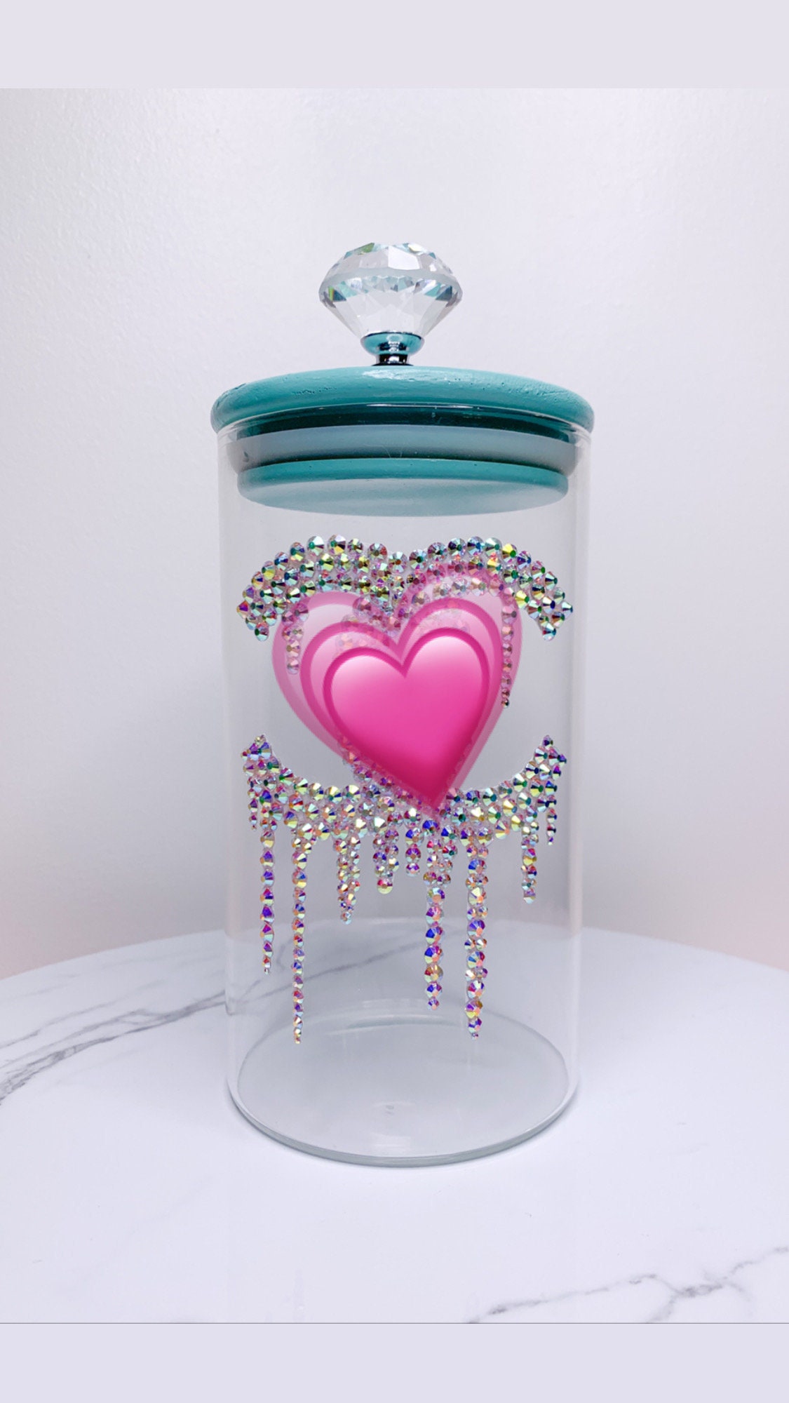 Luxury Bling Rhinestone Custom Glam Home Decor Glass Jar with Etsy