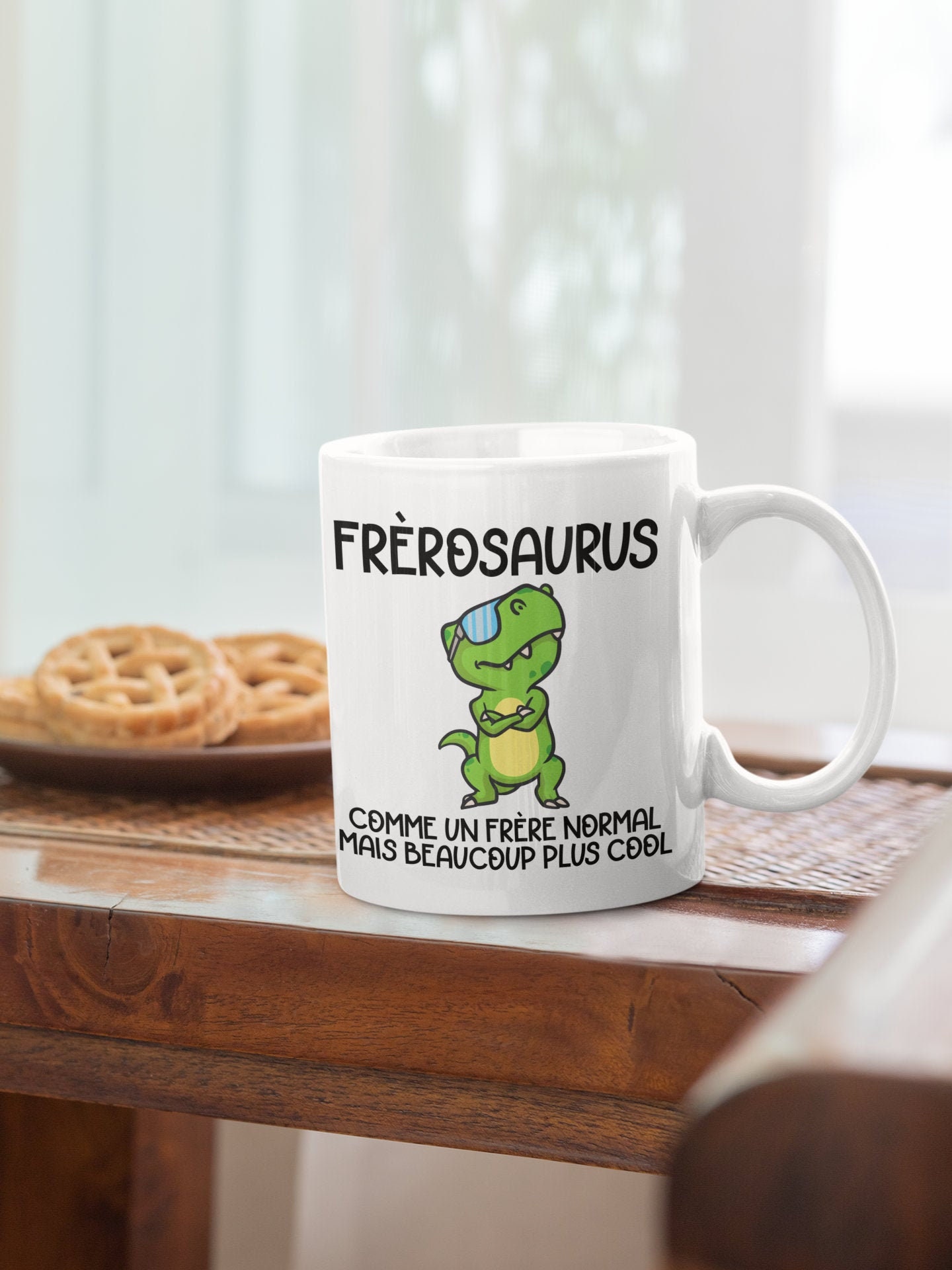 Mug Personnalisé Famille Cadeau Grand Frère Dinosaure Humour Frérosaurus