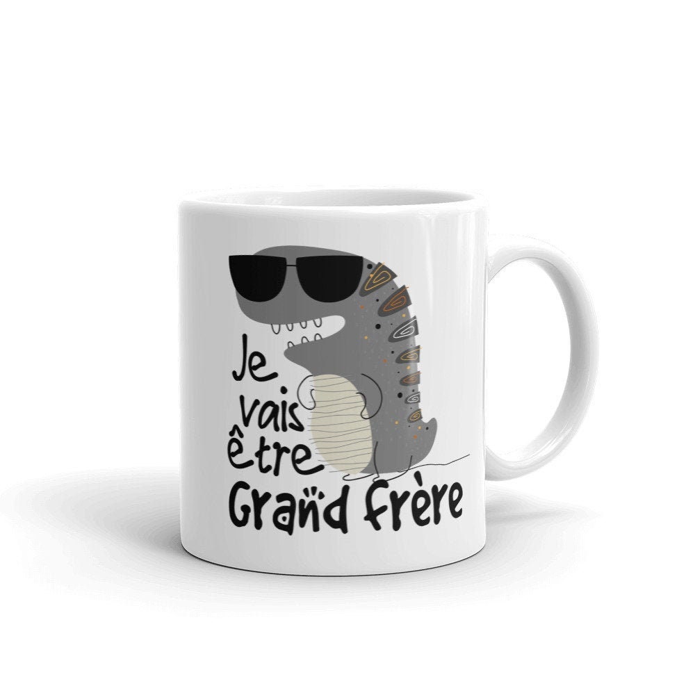 Je Vais Être Grand Frère - Mug Personnalisé Idée Cadeau Annonce Grossesse Garçon Dinosaure