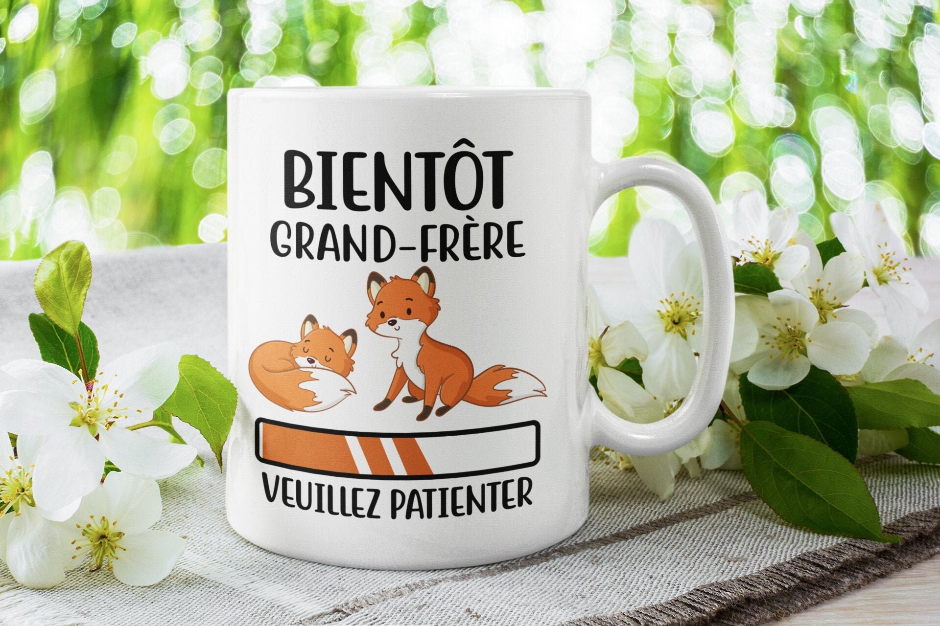Bientôt Grand-Frère - Cadeau Annonce Grossesse Mug Personnalisé Naissance Futur Frère Renard Inactiv