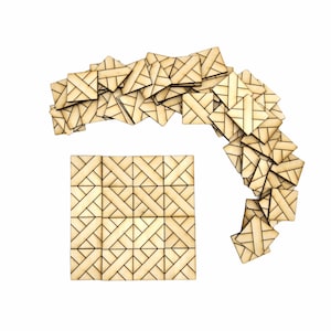 Parquet Flooring Dollhouse Hardwood Flooring/ Parquet Floor Boards for Dollhouse - Unfinished / Set of 70