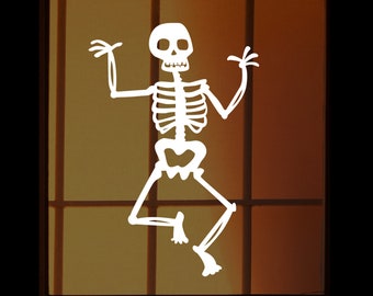 Reusable Halloween Window Clings - 10 inch Skeleton