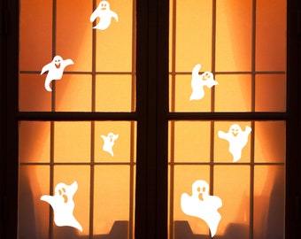 Reusable Halloween Window Clings - 7 Ghost Window Clings